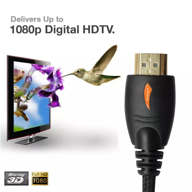 1m 2m 3m 5m 10m 15m 20m Braided HDMI Cable Full HD 1080P 4K 3D V1.4 Nylon Sydney
