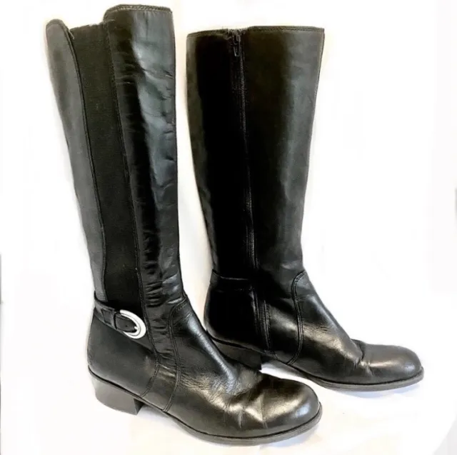 WOMENS KNEE-HIGH RIDING boots with buckle by Naturalizer Sz 10 $50.00 ...