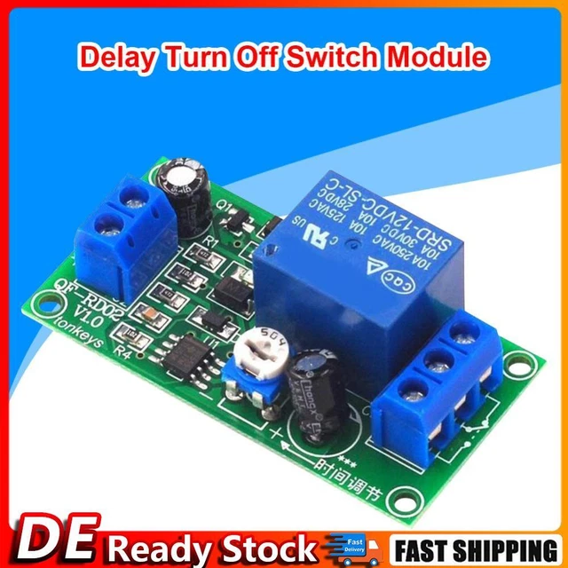 TIME ADJUSTABLE DELAY Relay Module NE555 Timer Control Switch Board 12V ...
