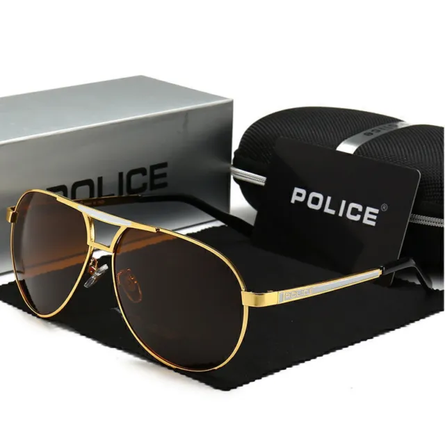 Men's HD Polarized PL Sunglasses With Box Classic Driving Police Glasses - UK 3