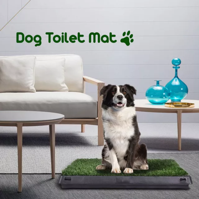 Pet Dog Toilet Mat Indoor Portable Training Grass Potty Pad Loo Tray Large New