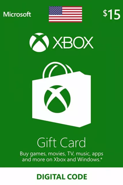 $15 US Dollar Xbox Live Gift Card - 15 USD Xbox Live Digital Guthabn Code [USA]