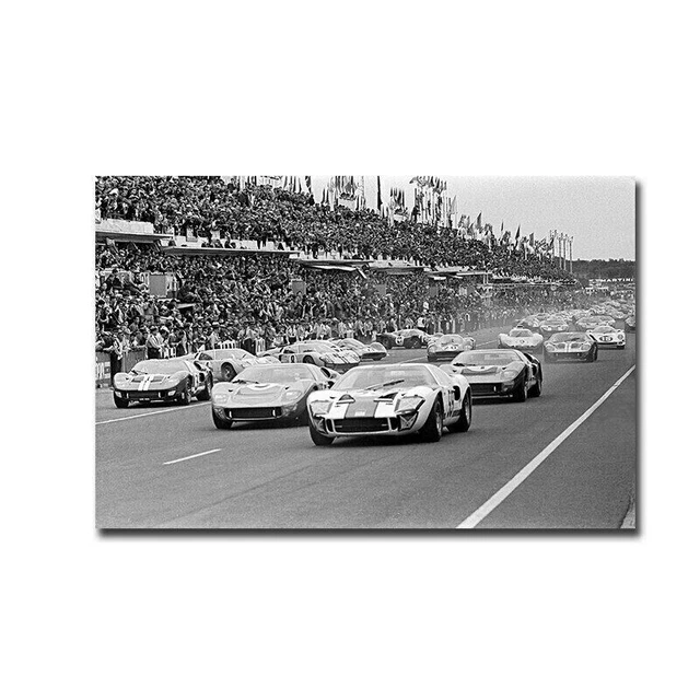 Tableau Sur Toile - Course De Voitures Anciennes Formule 1 - Dimensions 50x70 Cm - Neuf