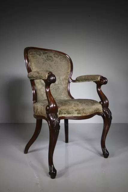 Very Shapley Antique Walnut Armchair by FJ Mercer