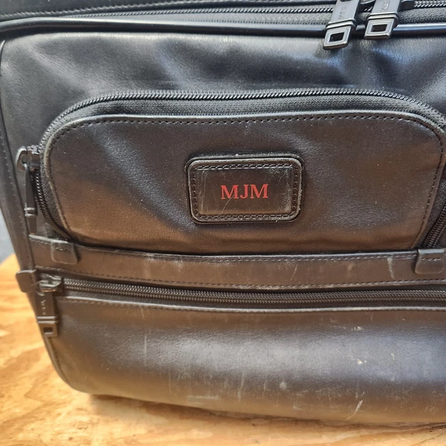 Tumi Alpha Deluxe 2 Wheeled Briefcase Laptop Luggage Bag Leather 96127DH Black 3