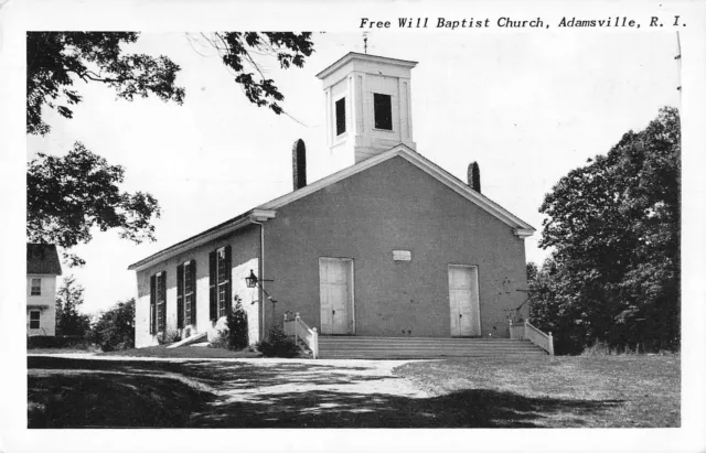 Vintage Postcard Exterior View Free Will Baptist Church Adamsville Rhode Island