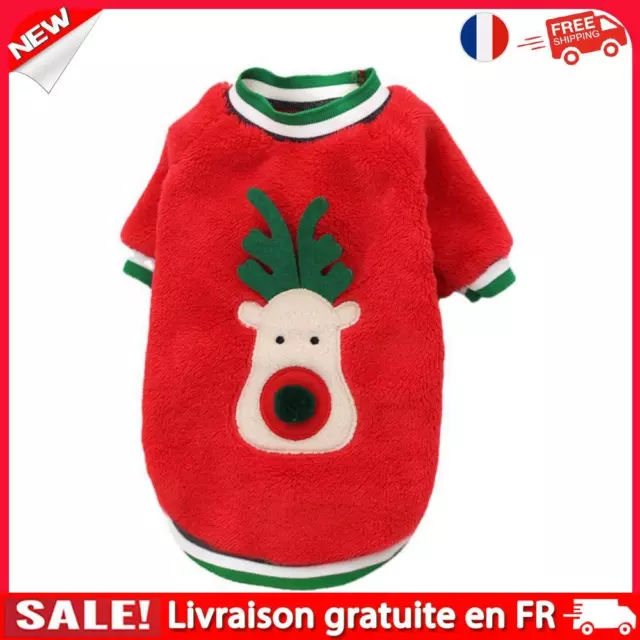 Winter Warm Dog Clothes Christmas Deer Pet Coat Polyester Costume (Red L)