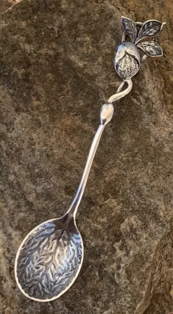 Figural Shiebler Aesthetic Sterling Silver Demitasse Spoon Nutmeg 1891 No Mono