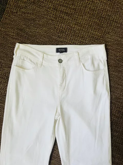 NYDJ NOT YOUR DAUGHTERS JEANS New! White Linen CLAIRE Wide Leg Pants Sz 0P 2