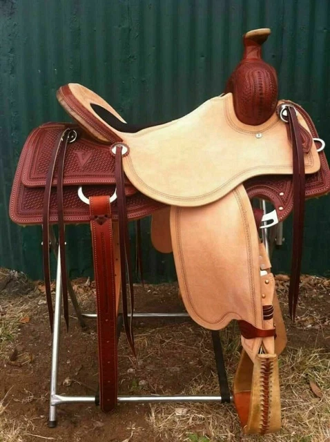 Floral hand tooled Western Pleasure Trail horse Co Reining Saddle 16" All Sizes