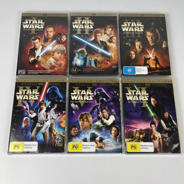 Star Wars Trilogy 1-6 Limited Edition Original Unaltered Complete Box Set DVD R4