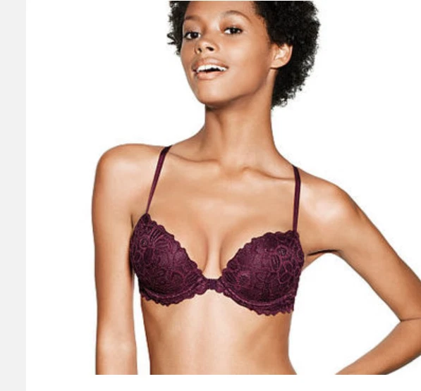 VICTORIA'S SECRET PINK The Date Racerback Push-up Bra Wine UK 34C LN101 AA  14 £19.99 - PicClick UK