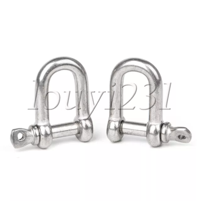 Stainless Steel D Shape Shackle Bow Shape M4 DIY for Wirerope Set of 50 Silver 3