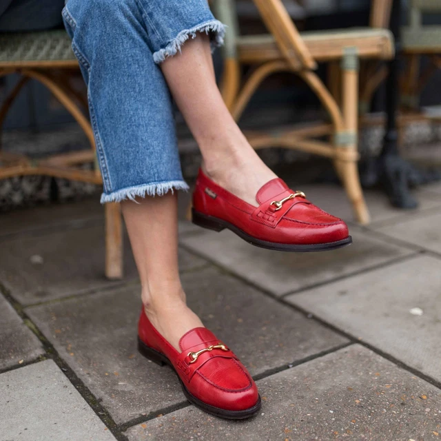RUSSELL BROMLEY Red Leather Brewster Snaffle Loafers Size EU 40 UK 7 74.99 PicClick UK