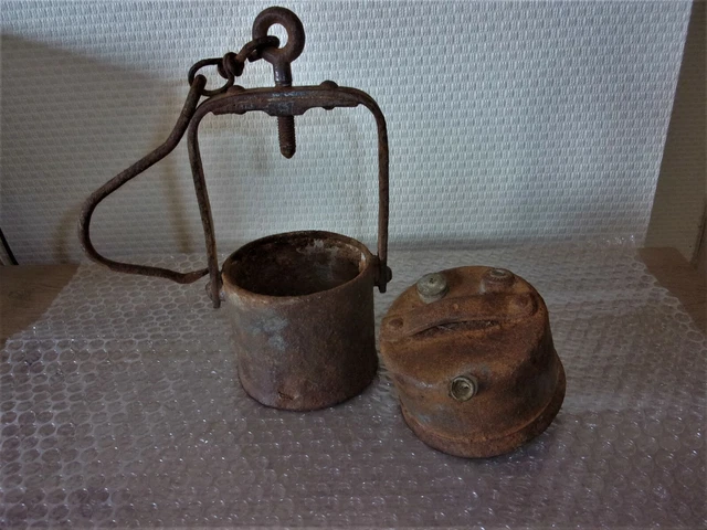 Lampe De Mineur Ancienne à Acétylène / Carbure – Outil De Métier Vintage