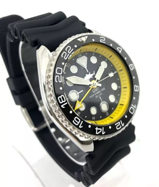 SEIKO DIVER WATCH 7002 GMT Quartz Yellow chapter ring black