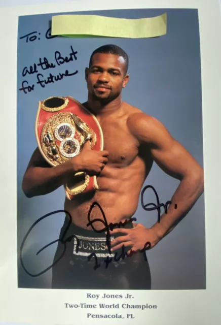 Roy Jones Jr. signiert USA Box WM Champion Karte Signatur Autogramm Signed Orig.