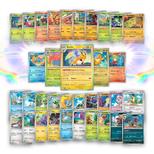 100  Pokémon Karten Deutsch mit seltenen Stern & holografischen Pokémon Karten