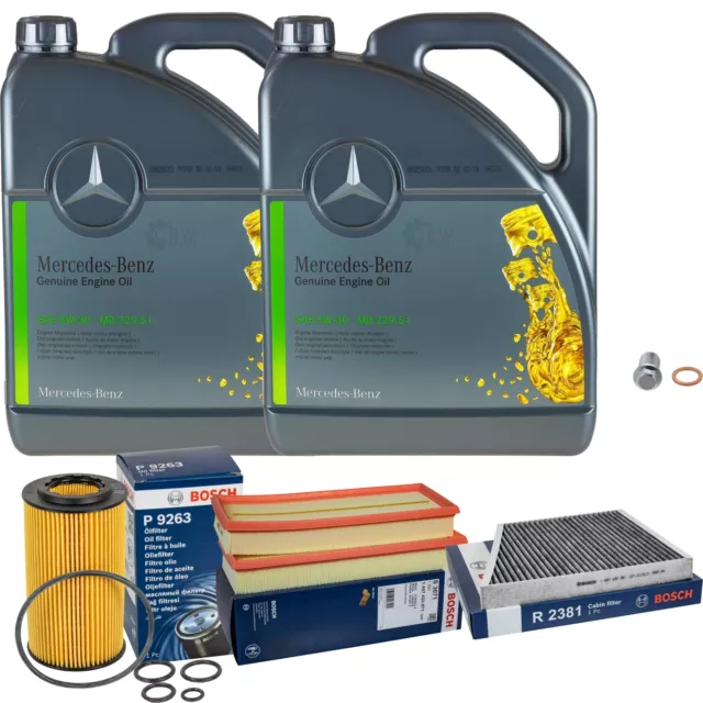 Bosch Inspection Set 10 L XL Mercedes Original Huile 5W-30 229.51 pour Classe E