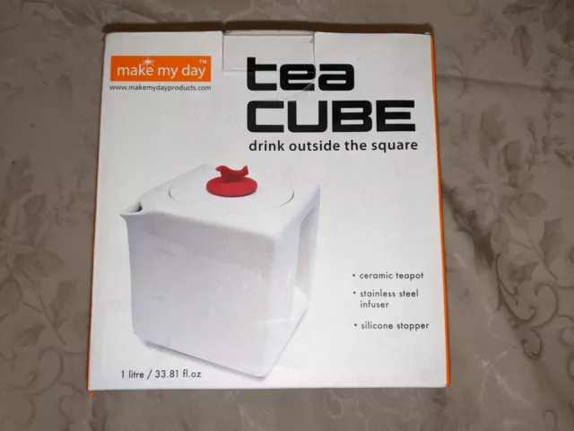 White Ceramic Cube Tea Pot Lime Stopper Make MY Day Australia