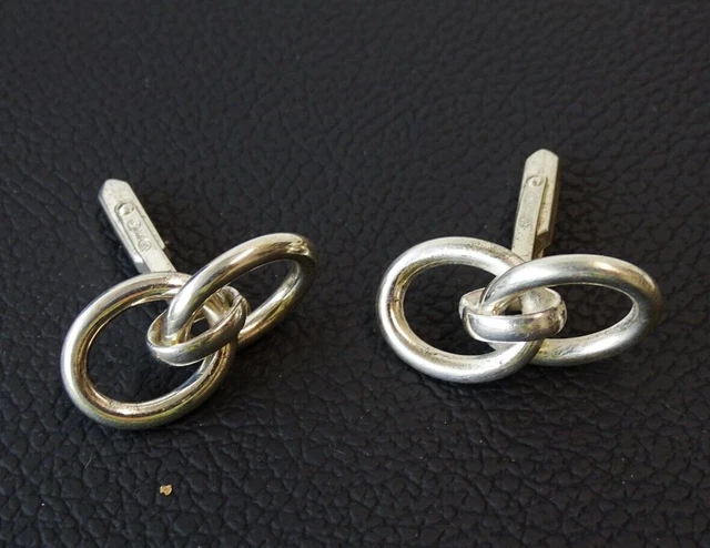 Ancienne Paire De Boutons De Manchette En Argent 835