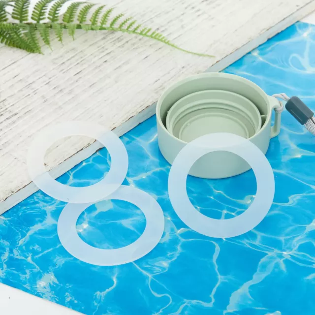 8Pcs Gaskets Elasticity Cup Washers Reusable Sealing Rings Silicone Soft White