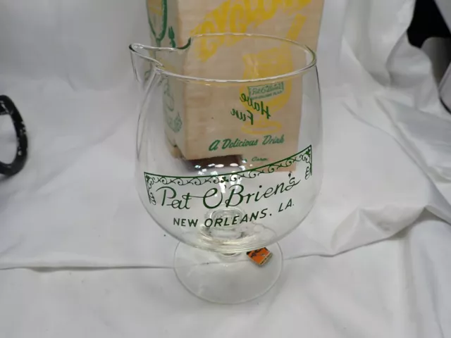 Vintage Pat O'Brien's New Orleans Cyclone Glass in Box Delta Container Corp