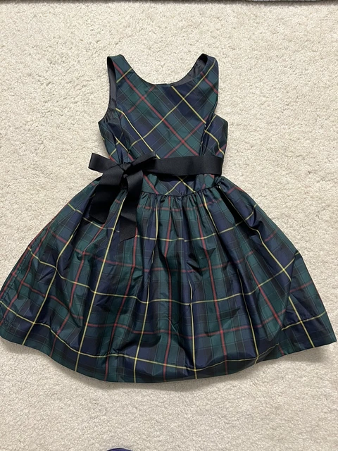 POLO Ralph Lauren Girls Plaid Dress | Holiday Green| Special Occasion Size 8 NWT