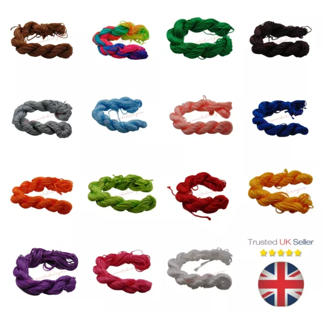 1 Hank (25m) Nylon Flechten Knüpfkordel Gewinde 1 mm geflochten Kumihimo Shamballa