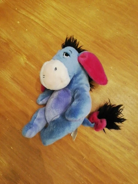 Doudou Peluche Disney Nicotoy Simba Âne Bourriquet Bleu Violet Oreille Fushia