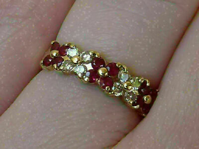2Ct Red Ruby Simulated Diamond Women's Engagement Ring Yellow Gold Plated Silver