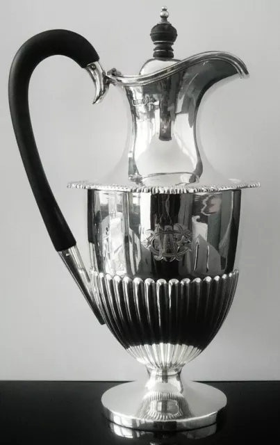 Impressive Antique Sterling Silver Claret Jug, Walker & Hall, Sheffield 1903