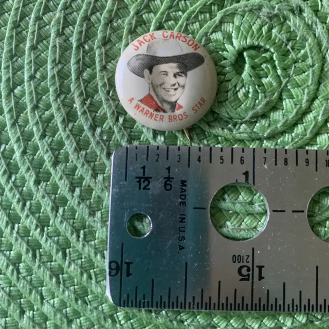 Vtg. Jack Carson Warner Bros Star Quaker Cereal Advertising Pin Pinback Button