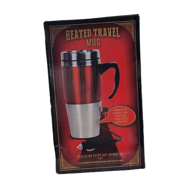 Heated Travel Mug Stainless Steel 12V Coffee Mug Brand New 15 oz