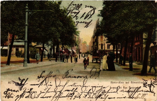 CPA AK METZ Romer-Allée und Romerstrasse - Avenue et Rue Serpenoise (454474)