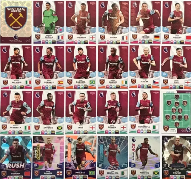 PANINI PREMIER LEAGUE Adrenalyn 2024 23 24 West Ham Base Team Trading