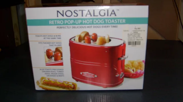 Nostalgia HDT600RETRORED Retro Series Pop-Up 2 Hot Dog Bun Toaster