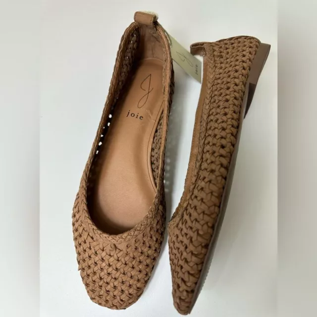 NWT Joie Leather Woven Flats Women’s 8 Brown super comfy and soft