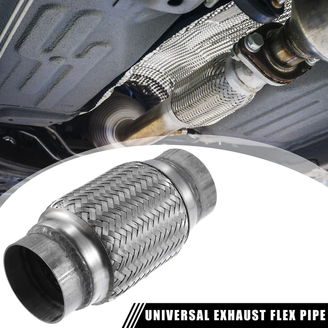 Universal 2.99" W/ Ends 7.99"  Long Exhaust Flex Pipe Double Braid Tube