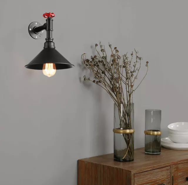 Wandleuchter- Licht Antik Retro Vintage Industriell Holz Wandleuchten Lampe Wand 8