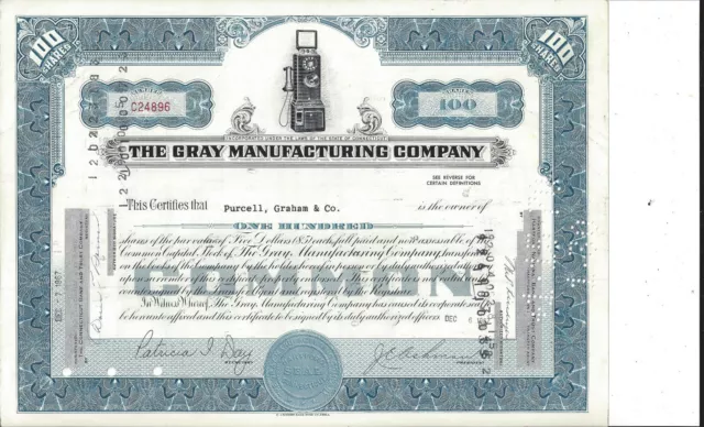 The Gray Manufacturing Company......1967 Common Stock Certificate