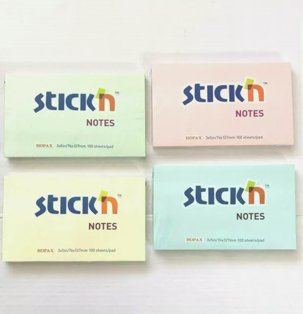 Sticky Post It Notes Removable 100 to 3000 Sheets 76x127mm Colour Memo Pad 3x5in 2