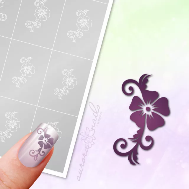 Schablonen für Airbrush und Nailart F388 Floral Ranke Ornament selbstklebend 40x