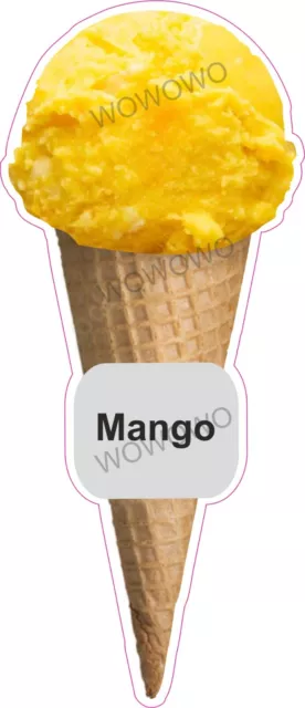 Ice cream van sticker Mango Scoop Cone waffle trailer shop cafe decals