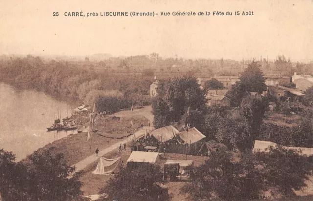 Cpa 33 Carre Pres Libourne Vue Generale De La Fete Du 15 Aout