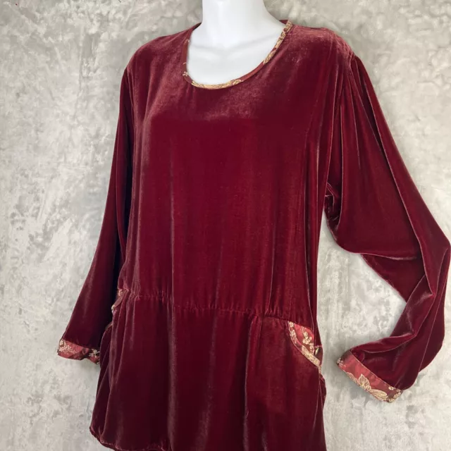 Dress to Kill Jane Mohr Velvet Top and Skirt Set One Size Red Lagenlook 2