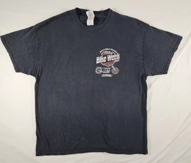 Daytona Beach 76th Annual Bike Week Florida Motorcycle T Shirt Mens XL Black