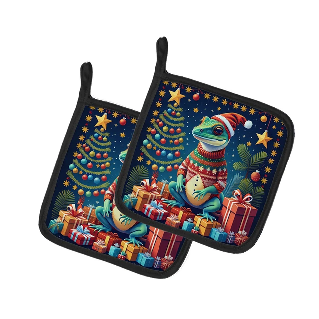 Gecko Christmas Pair of Pot Holders DAC1180PTHD