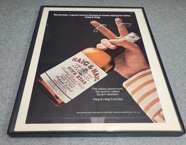 Haig & Haig Five Star Scotch Whiskey Print Ad 1974 Framed 8.5x11