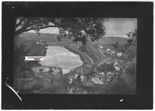 Sierck-les-Bains, Plaque verre photo ancienne positif noir et blanc 13x18 cm